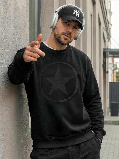 Чоловічий світшот чорний OZONEE JS/8B1991/3