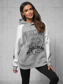 Bluza z kapturem oversize szara OZONEE O/SWE23037Z