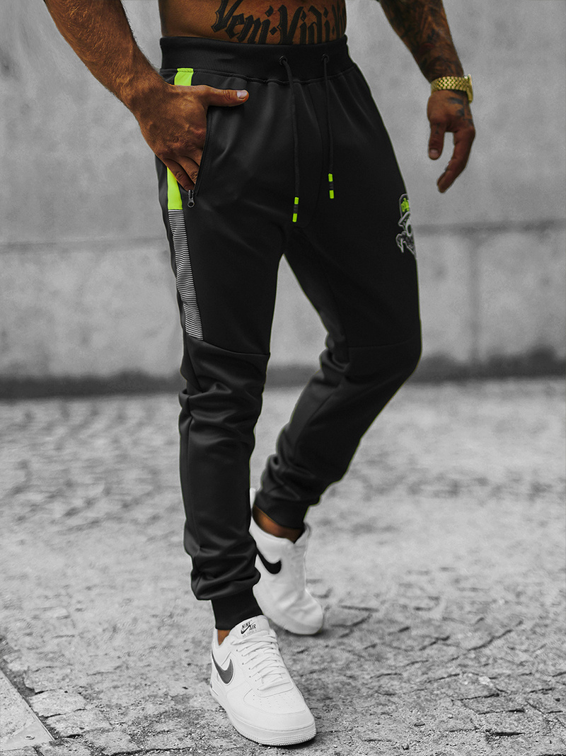 Spodnie dresowe męskie czarne OZONEE JS/K10250Z