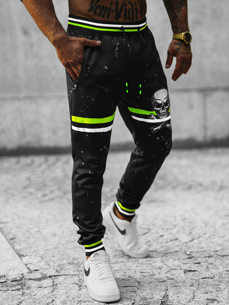 Spodnie dresowe męskie czarne OZONEE JS/K10227Z