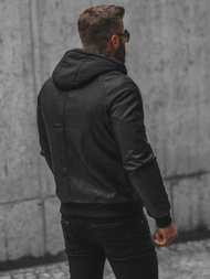 Kurtka skórzana męska czarna OZONEE JS/11Z8004Z
