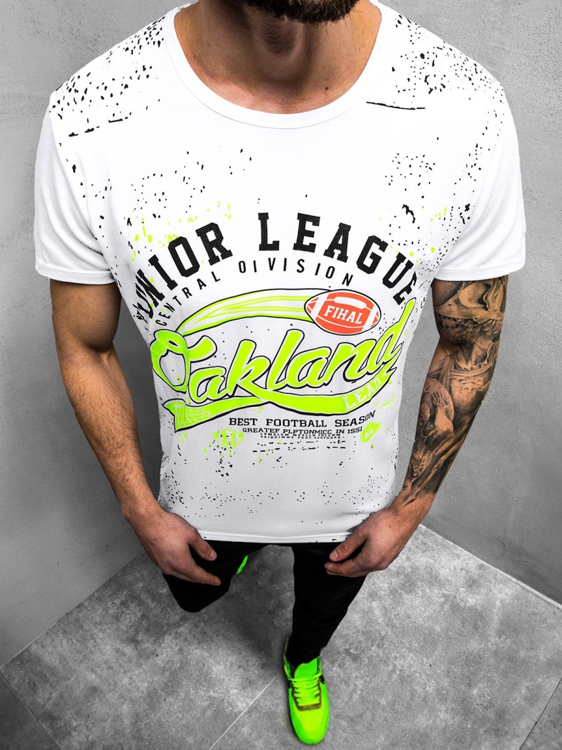 T-Shirt męski biały OZONEE JS/KS1975Z