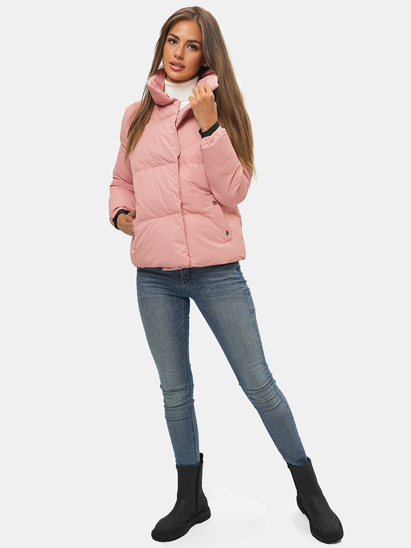 Kurtka zimowa damska pikowana różowa OZONEE JS/M23062/46