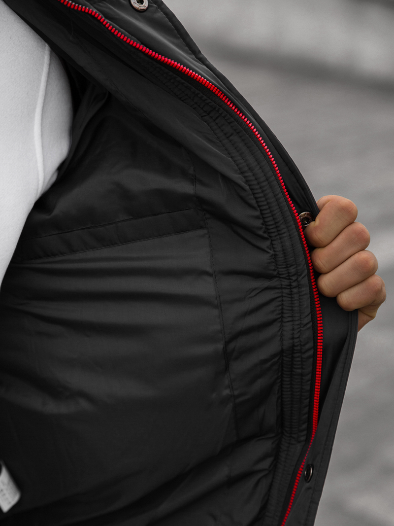 Kurtka zimowa męska pikowana czarna OZONEE JB/JP1185Z