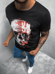 T-Shirt męski z nadrukiem czarny OZONEE JS/KS2632