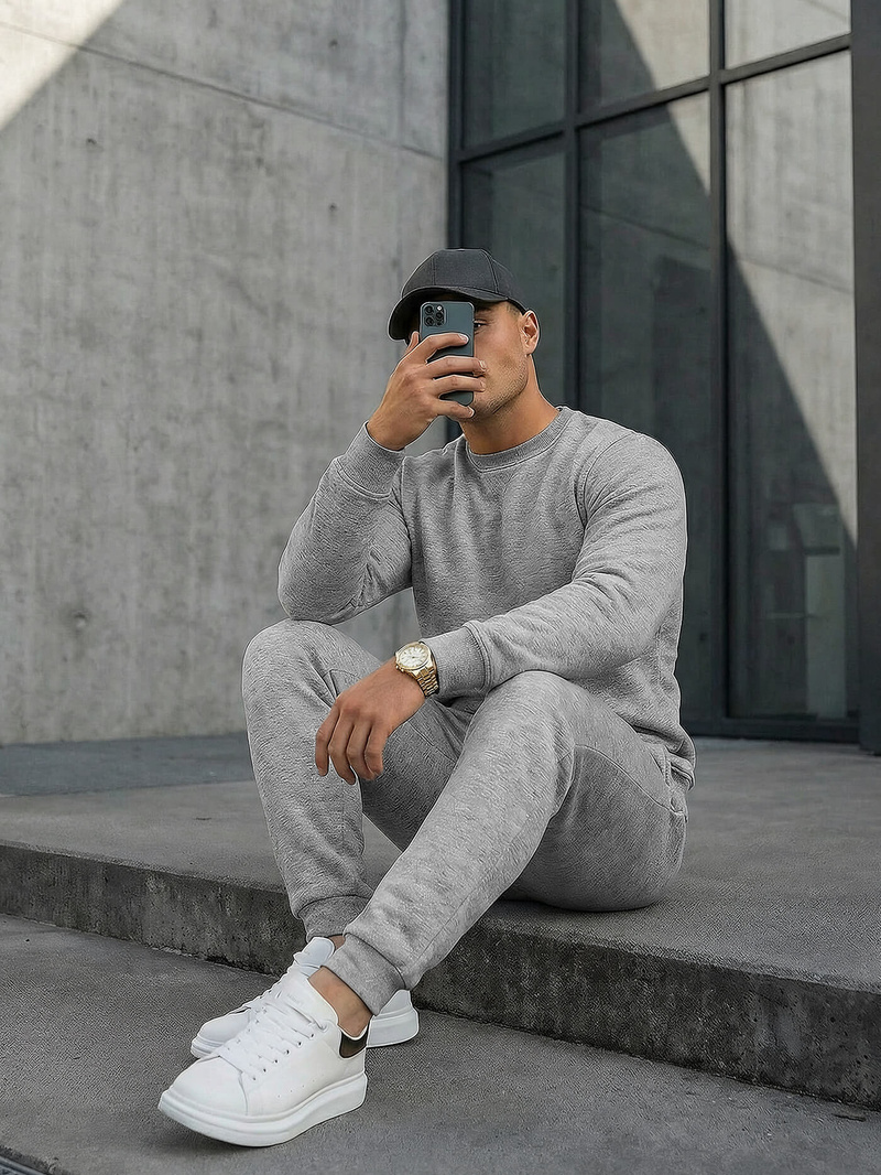 Спортивний костюм чоловічій сірий OZONEE JS/68C10380/2Z