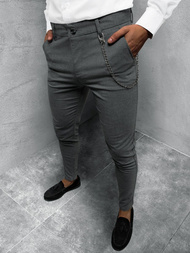 Spodnie męskie chino materiałowe ciemno-szare OZONEE DJ/5564