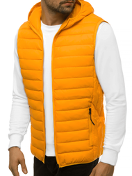 Kamizelka męska pikowana z kapturem camelowa OZONEE JS/HDL88002Z