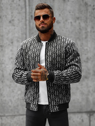 Kurtka męska bomberka czarno-szara OZONEE O/3A55