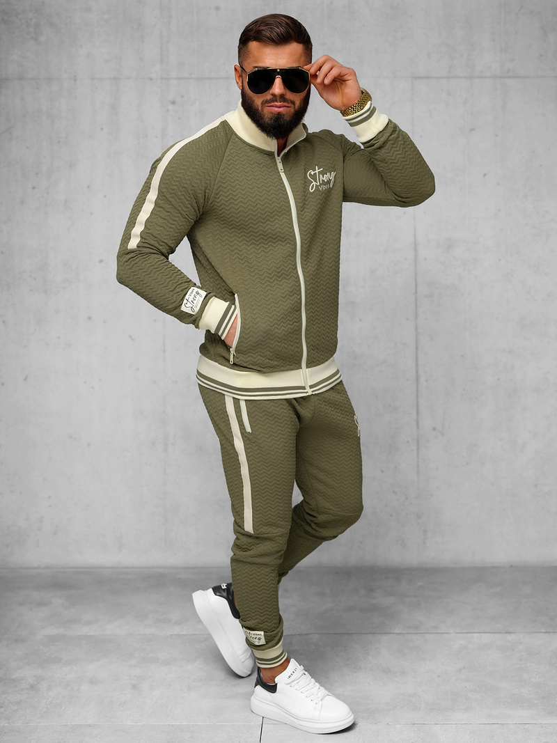 Komplet dresowy męski khaki OZONEE O/FF5030AB