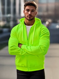 Bluza męska z kapturem rozpinana zielona-neonowa OZONEE JS/2008Z
