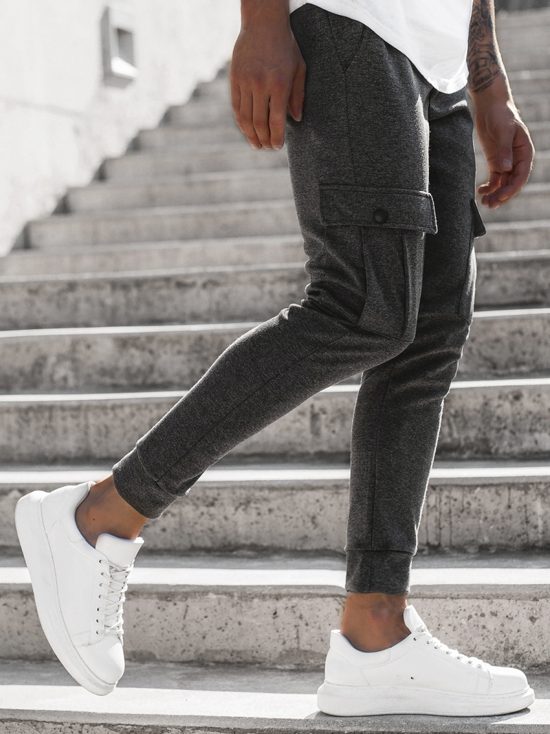 Spodnie dresowe męskie grafitowe OZONEE C/374