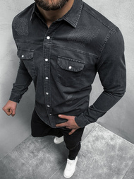 Сорочка чоловіча Чорна OZONEE O/5812Z