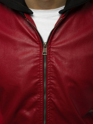 Kurtka skórzana męska bordowa OZONEE N/6188