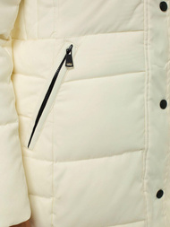 Kurtka zimowa damska parka z futerkiem ecru OZONEE O/M202/10