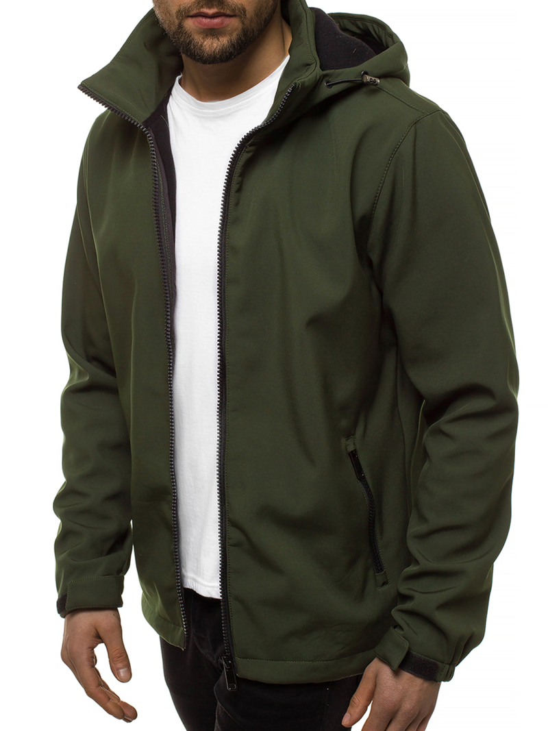 Kurtka softshell męska z kapturem zielona OZONEE JS/56008Z