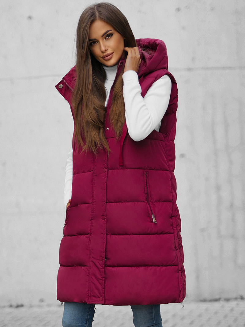 Стьобаний жіночий жилет Бордова OZONEE O/81276Z