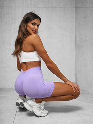 Legginsy krótkie damskie kolarki jasno-fioletowe OZONEE O/YJS7722