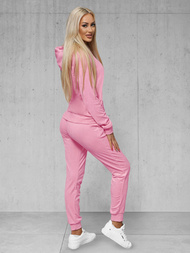 Komplet dresowy damski welurowy pudrowy OZONEE JS/8C1176/38