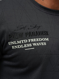 T-shirt męski regular fit czarny OZONEE O/QQ1530