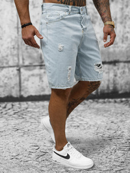 Spodenki męskie jeansowe jasno-niebieskie OZONEE DP/173