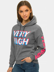 Bluza z kapturem damska grafitowa OZONEE JS/B26012