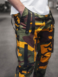 Spodnie męskie chino joggery żółte-khaki OZONEE O/11102