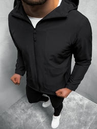 Kurtka przejściowa męska z kapturem czarna OZONEE JS/HM143/1