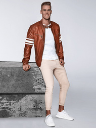 Spodnie męskie jeansowe beżowe/a OZONEE DP/583