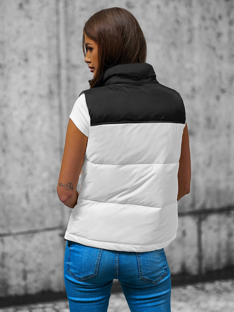 Стьобаний жіночий жилет біла OZONEE O/L951