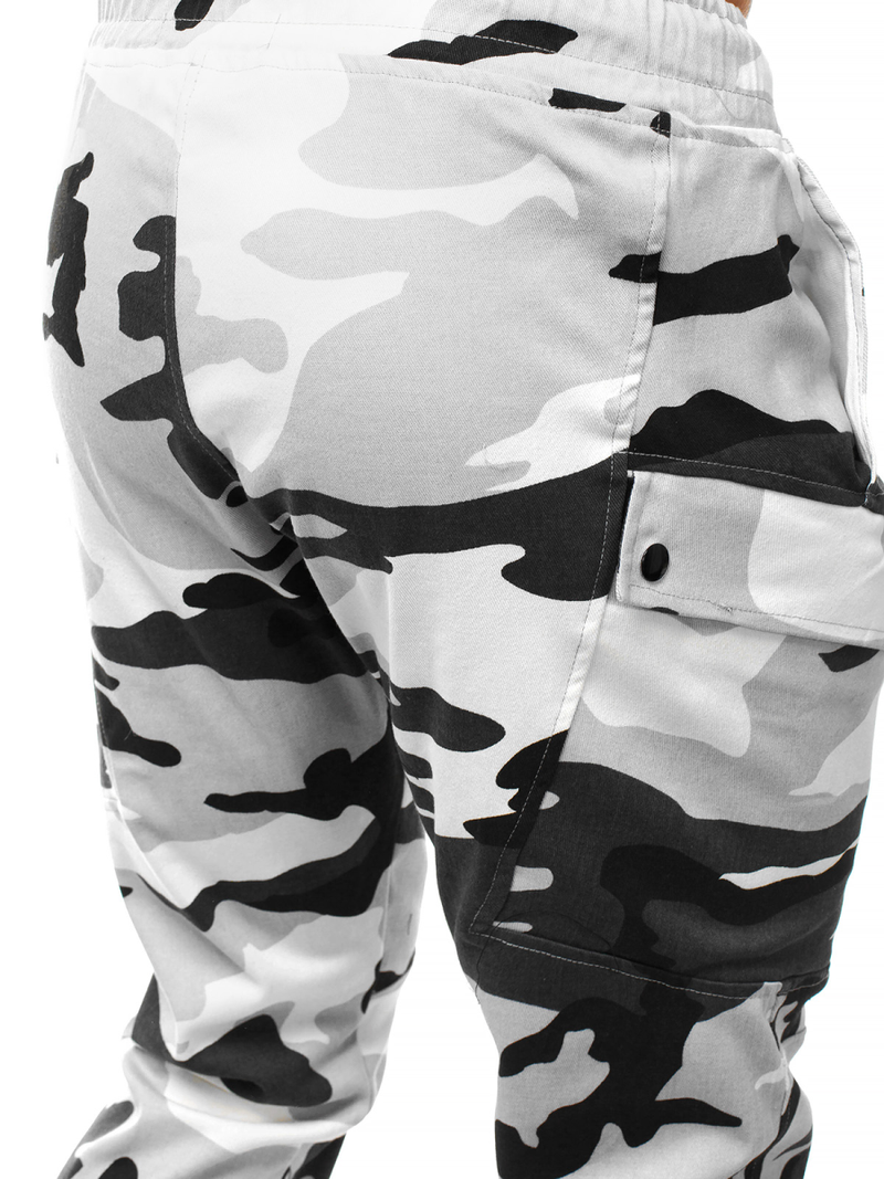 Spodnie męskie chino joggery czarno-białe OZONEE O/11103