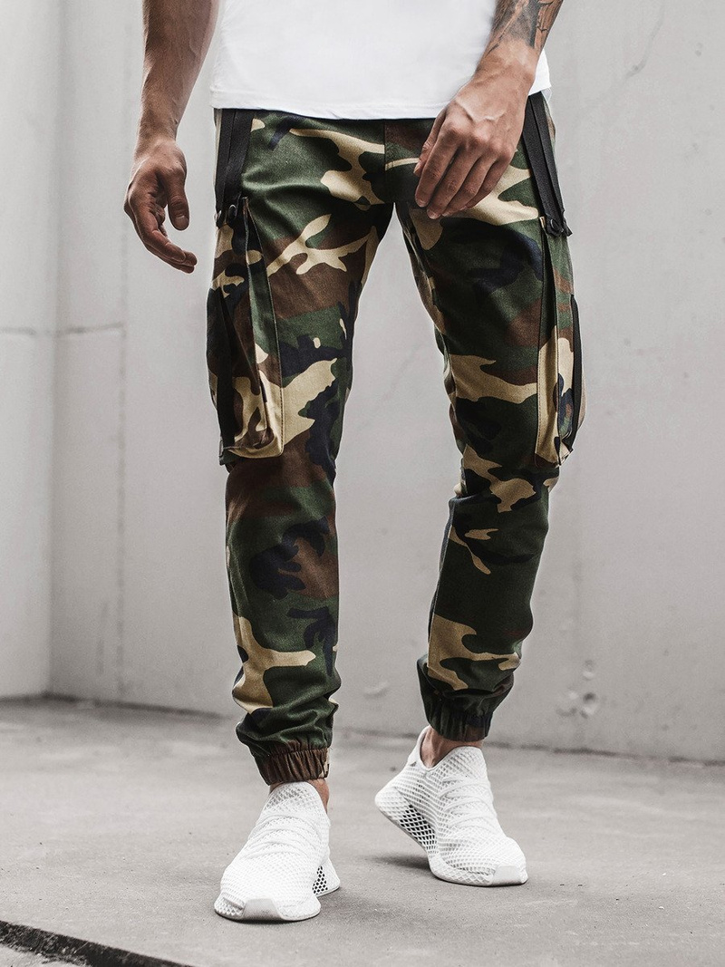 Spodnie męskie chino joggery zielone OZONEE O/11102