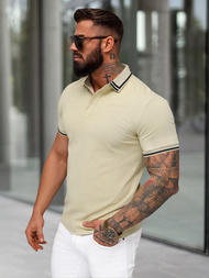 Koszulka męska polo beżowa OZONEE O/YN2/559