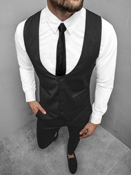 Чоловічий комплект - жилетка та штани чінос Чорний OZONEE DJ/5551-1