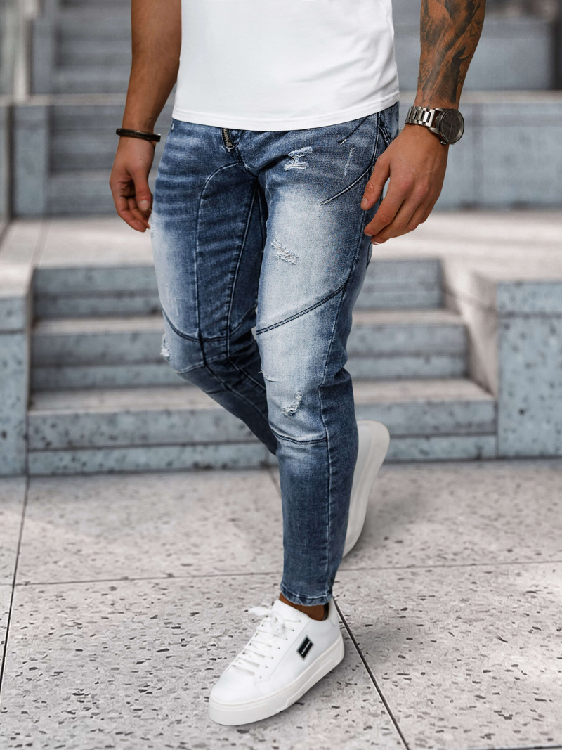 Spodnie jeansowe męskie niebieskie OZONEE NB/MP0045B