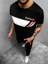 T-Shirt męski czarny OZONEE JS/KS1957Z