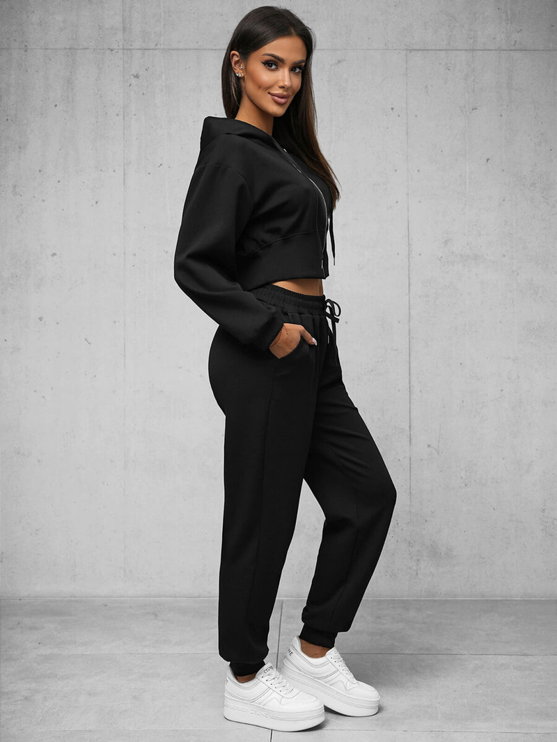 Komplet dresowy damski dwuczęściowy czarny OZONEE O/XYS3225