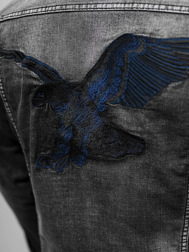 Чоловіча джинсова куртка Чорна OZONEE NB/MJ507NZ