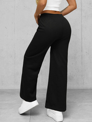 Spodnie damskie z szeroką nogawką czarne OZONEE JS/92K526/3