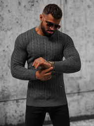 Sweter męski grafitowy OZONEE NB/MM6021/3Z