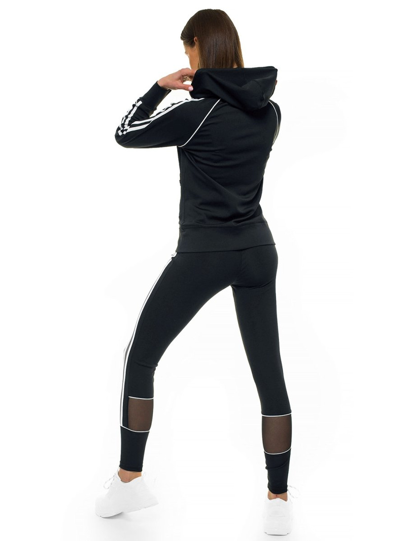 Komplet sportowy dwuczęściowy damski czarny OZONEE JS/HD070/1