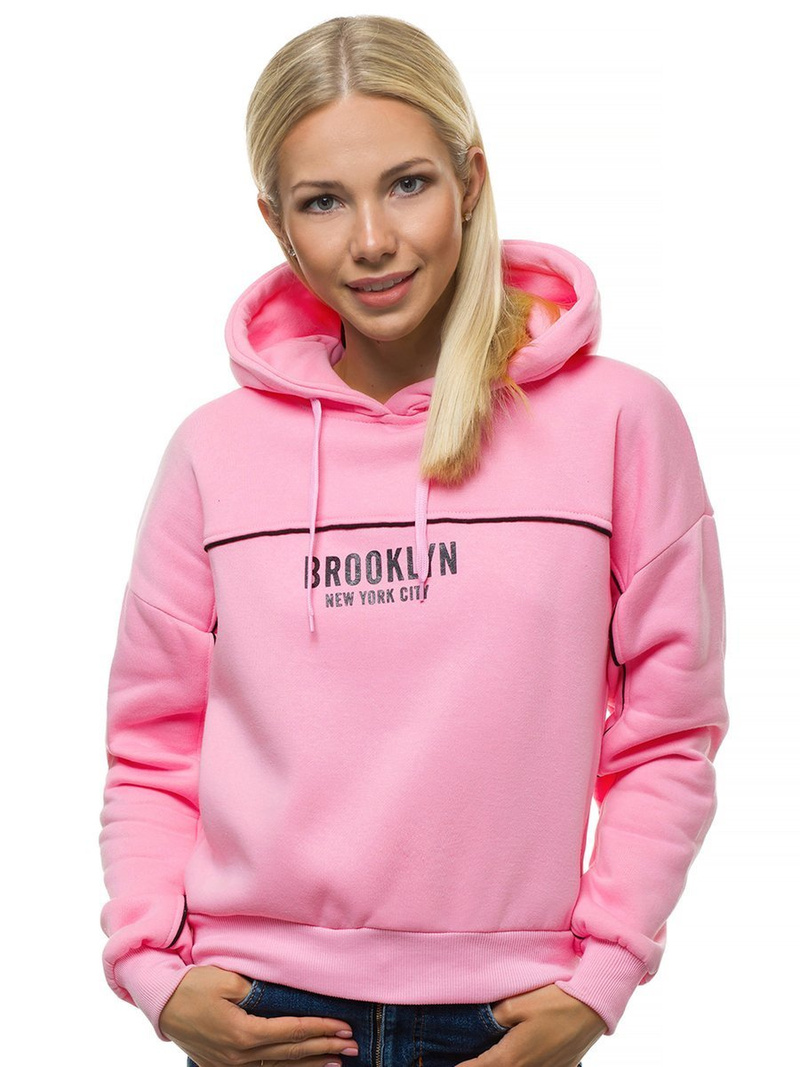 Bluza z kapturem damska różowa OZONEE JS/KSW2002