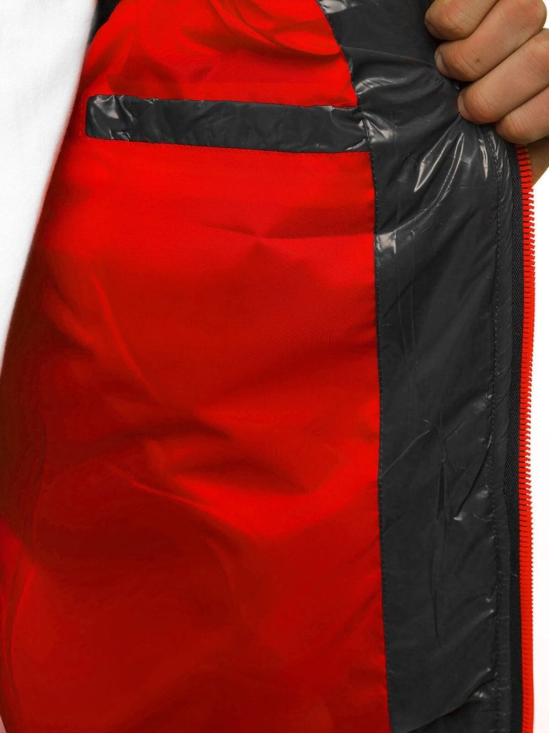 Kamizelka męska pikowana z kapturem czarna OZONEE N/6700