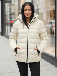 Kurtka zimowa damska pikowana ecru OZONEE JS/M769/281