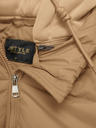 Kurtka zimowa damska pikowana jasno-beżowa OZONEE JS/16M9187/158