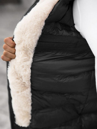 Kurtka zimowa męska parka z futerkiem czarna OZONEE JS/22M117/1