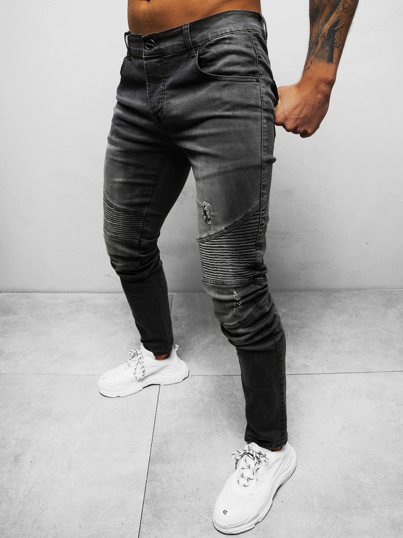 Spodnie jeansowe męskie grafitowe OZONEE NB/MP0028G