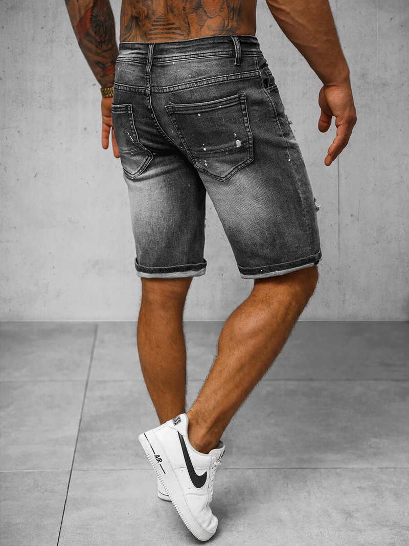 Spodenki męskie jeansowe czarne OZONEE O/VIP-2438K