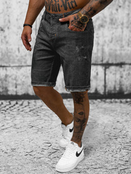 Spodenki męskie jeansowe czarne OZONEE O/24000