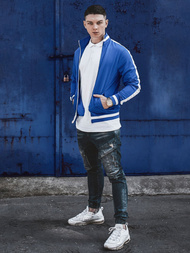 Spodnie jeans jogger męskie ciemno-niebieskie OZONEE G/1067